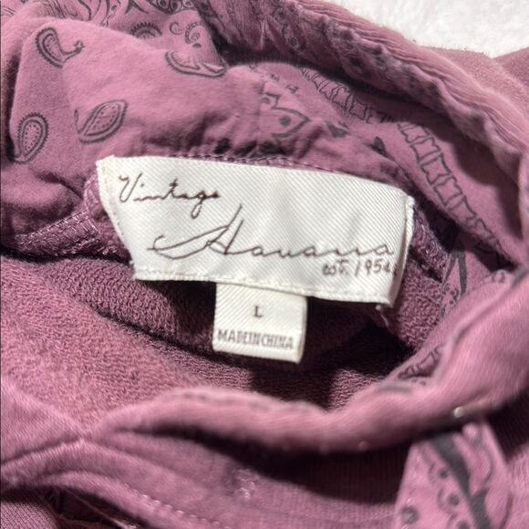 Vintage Havana Bandana Patchwork Raw Hem Hoodie - Picture 10 of 11